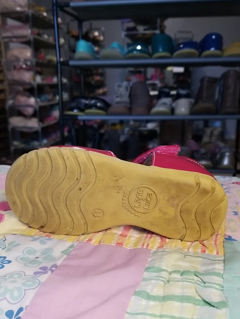 Livie & Luca Hot Pink Mary Jane Shoes with Yellow Soles